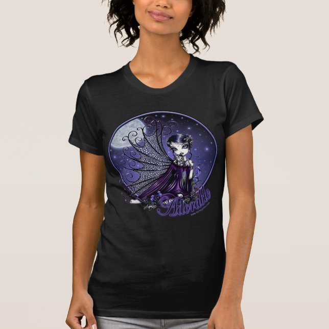 Camiseta T gótico da boneca da lua do Victorian de Maggy (Frente)