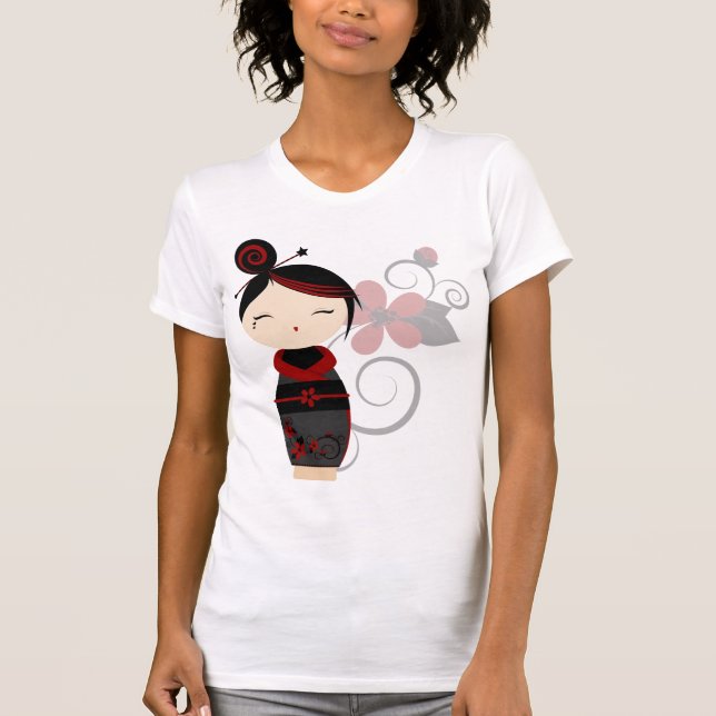 Camiseta T gótico de Kokeshi (Frente)
