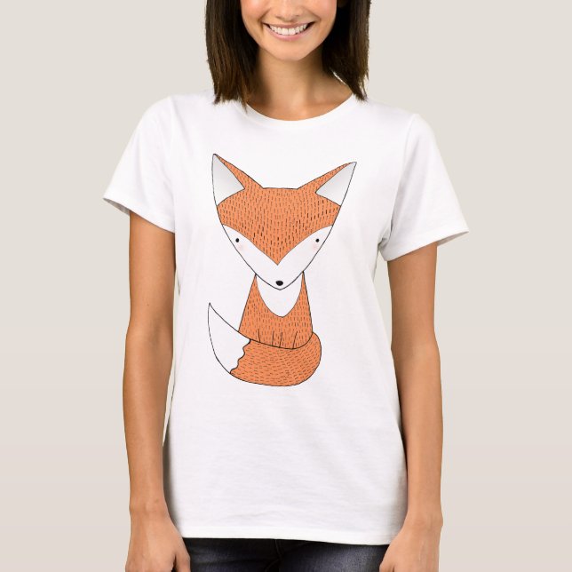 Camiseta T gráfico animal vermelho bonito do Fox do t-shirt (Frente)