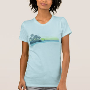 Camiseta T grande das senhoras do por do sol