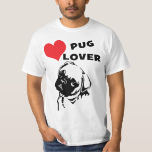 Camiseta T grande   do valor do amante do Pug UNISEX