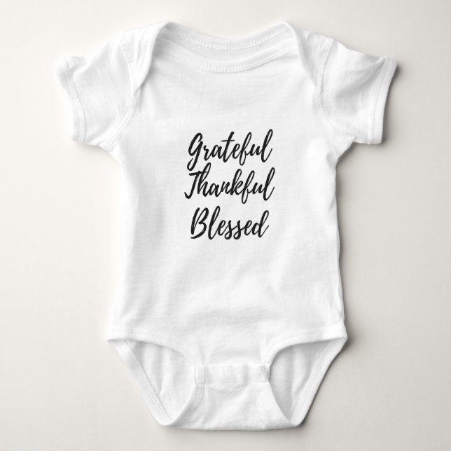 Camiseta T grato, grato, abençoado do Raglan (Frente)