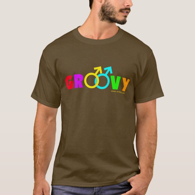 Camiseta T Groovy dos homens (Frente)