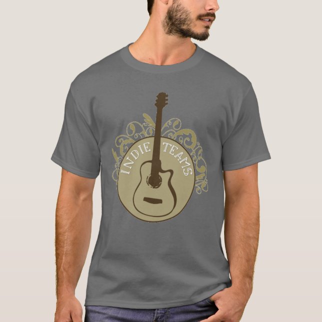 Camiseta T Indie cinzento escuro das equipes (Frente)