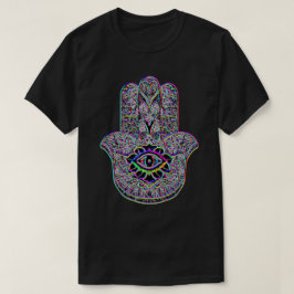 Camiseta T Indie do símbolo da arte de Hamsa do arco-íris