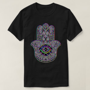 Camiseta T Indie do símbolo da arte de Hamsa do arco-íris