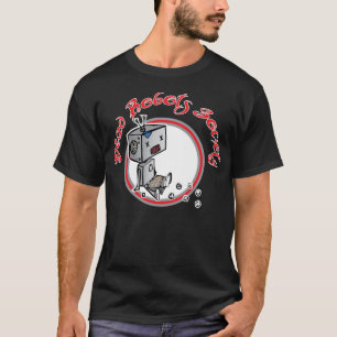 Camiseta T inoperante do círculo do robô - obscuridade