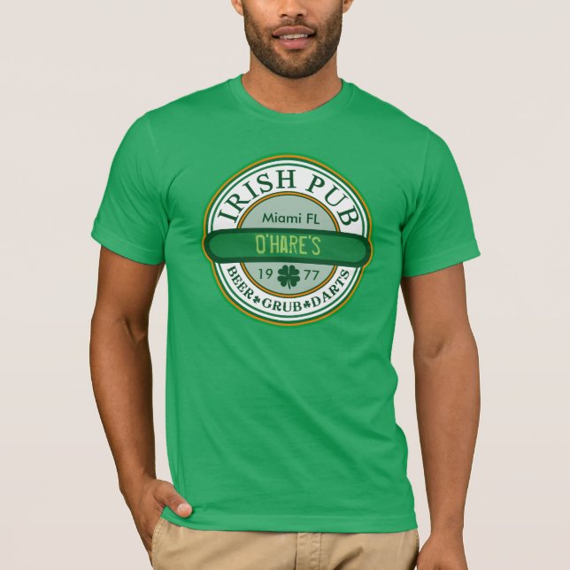 Camiseta T IRLANDÊS do BAR a personalizar (Frente)