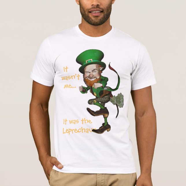 Camiseta T irlandês engraçado do Leprechaun Farting (Frente)