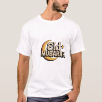 T- Islâmico da Lua Eid Mubarak Crescent da Vintage
