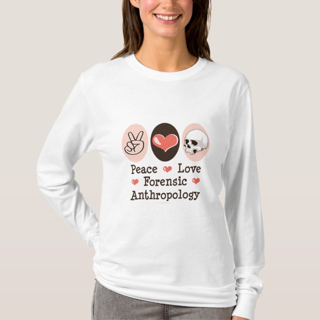 Camiseta T longo da Capa da antropologia judicial do amor (Frente)