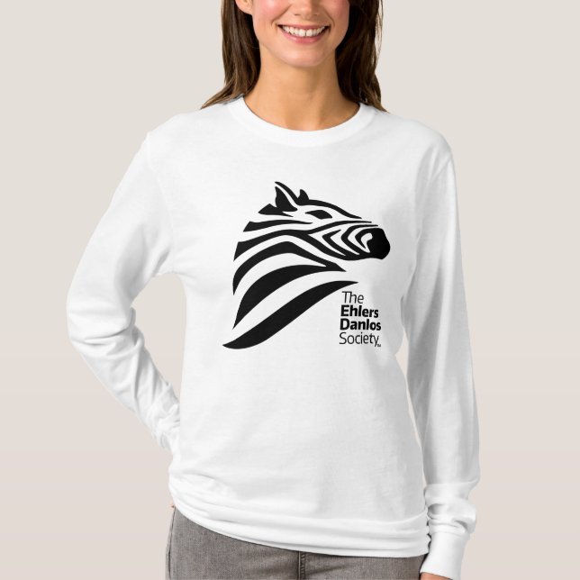 Camiseta T longo da Capa da sociedade de Ehlers-Danlos (Frente)