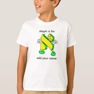 Camiseta T longo da Capa do caráter hebreu de Alef dos