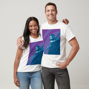 Camiseta T longo da luva do baixista do jazz