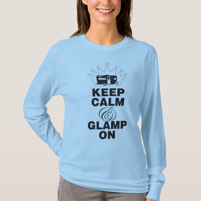 Camiseta T longo de "Glamping" da Capa (Frente)