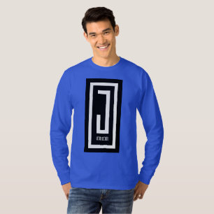 Camiseta T longo do design do desgaste da luva j dos homens