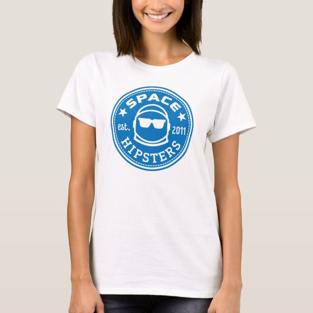 Camiseta T macio do logotipo das mulheres de Hipsters® do (Frente)
