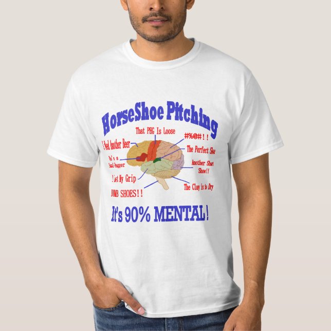 Camiseta T mental do valor das ferraduras 90% (Frente)