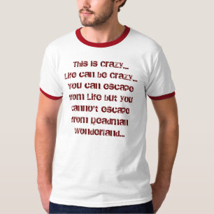 Camiseta T-merda vermelha louca