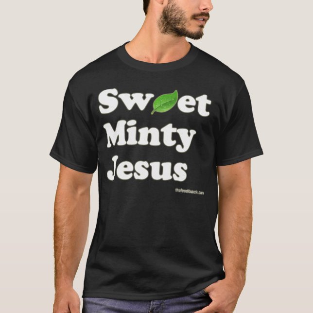 Camiseta T Minty doce de Jesus (escuro) (Frente)