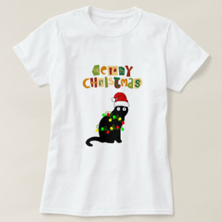 Camiseta T Natal das Mulheres Vermelhas Modernas e felizes