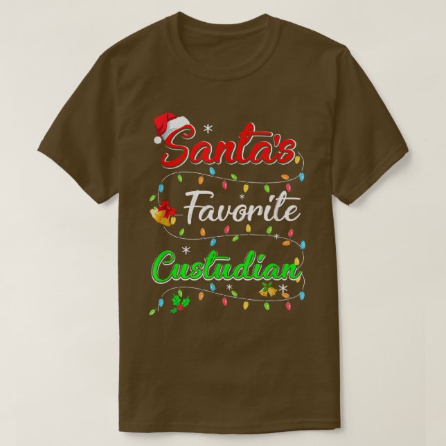 Camiseta T- Natal Favorito dos Papais noeis Xmas engraçados (Frente do Design)