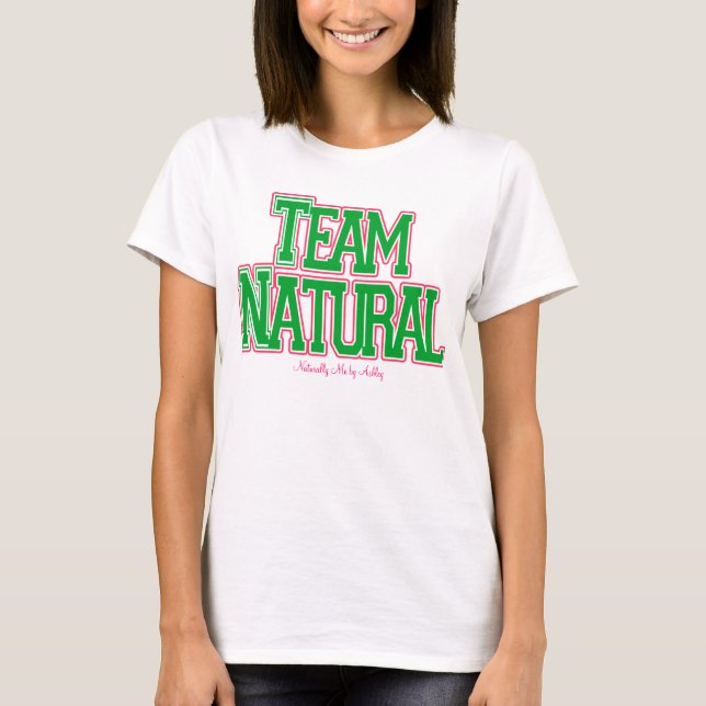 Camiseta T natural do bebê da equipe (Frente)