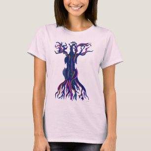 Camiseta T orgânico azul da árvore do violoncelo
