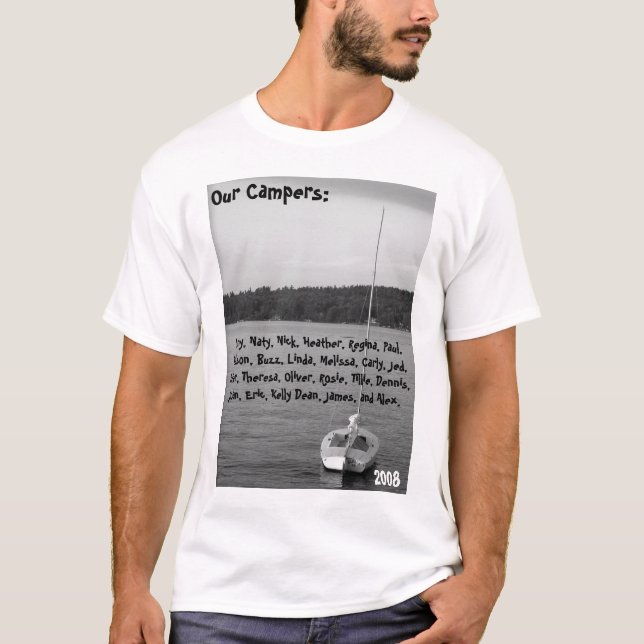 Camiseta T orgânico de Carter do acampamento do algodão das (Frente)