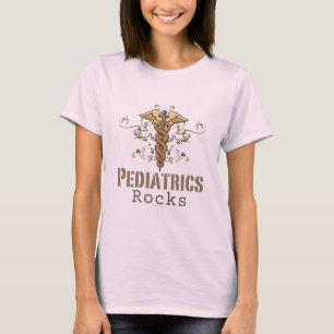 Camiseta T orgânico do Caduceus do pediatra da rocha da