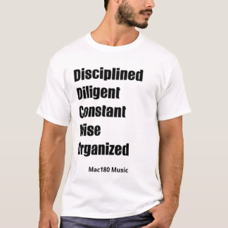 Camiseta T organizado sábio constante diligente