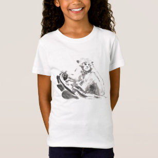 Camiseta T original da menina do zodíaco do ano do macaco