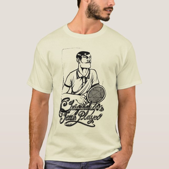 Camiseta T original do jogador de ténis dos anos 40 (Frente)