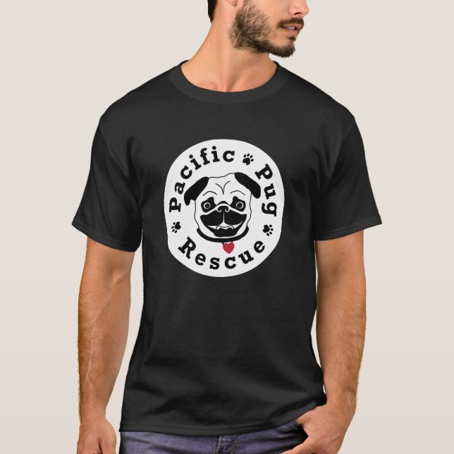 Camiseta T pacífico do salvamento do Pug dos homens (Frente)