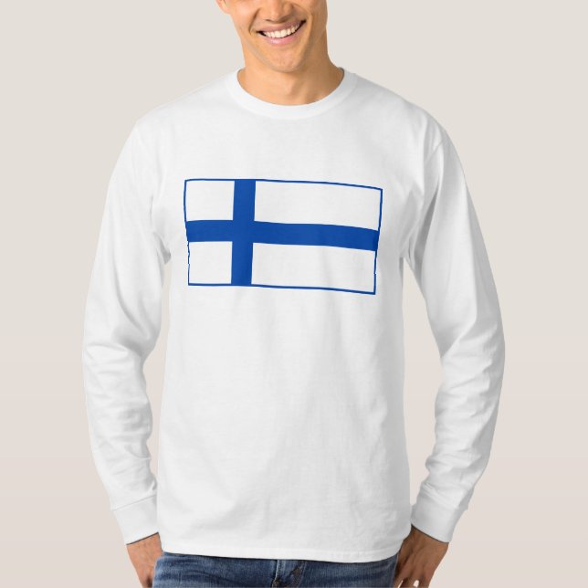 Camiseta T-paita do lippu de Suomen - a bandeira de (Frente)