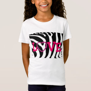 Camiseta T-parte superior do AMOR da zebra