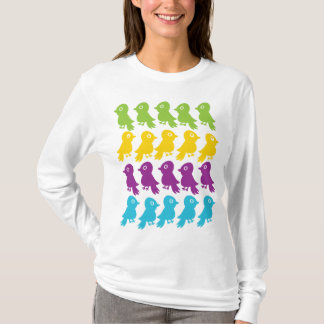 Camiseta T pequeno retro do vintage do pássaro