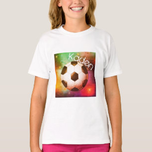 Camiseta T personalizado do futebol dos meninos