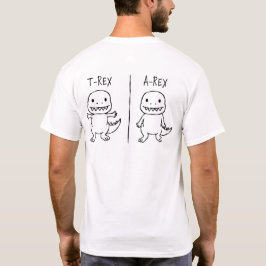 Camiseta T-Pose T-Rex Sketch frente e trás