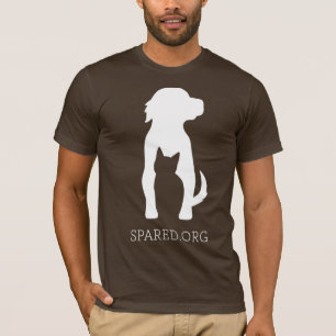 Camiseta T POUPADO do logotipo - branco no marrom