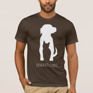 Camiseta T POUPADO do logotipo - branco no marrom