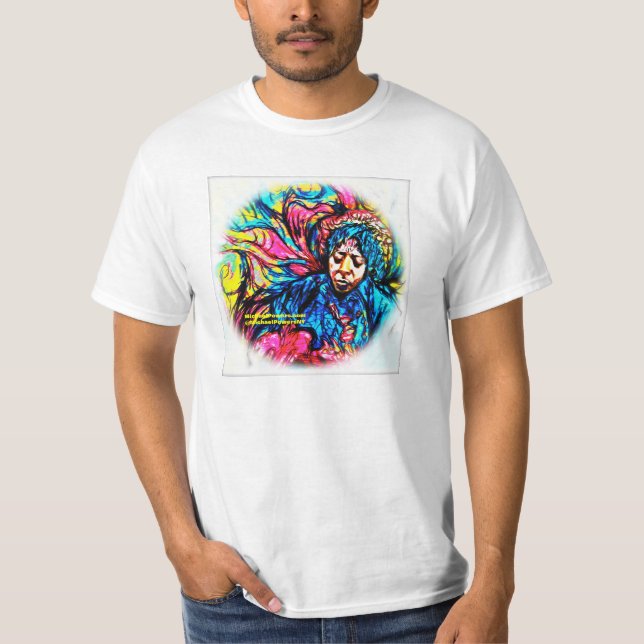 Camiseta T psicadélico pelo branco de F.Bizo (Frente)