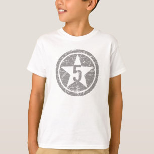 Camiseta T rachado de cinco estrelas do ANIVERSÁRIO