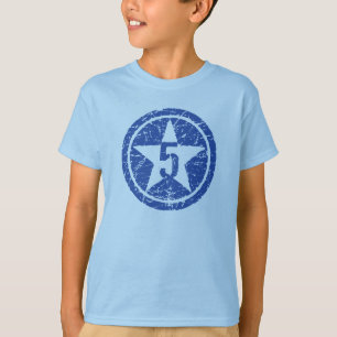 Camiseta T rachado de cinco estrelas do ANIVERSÁRIO