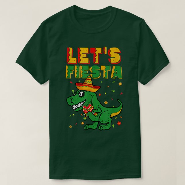 Camiseta T Re Dino Cinco De Mayo Deixa Fiesta Meico Boy Kid (Frente do Design)