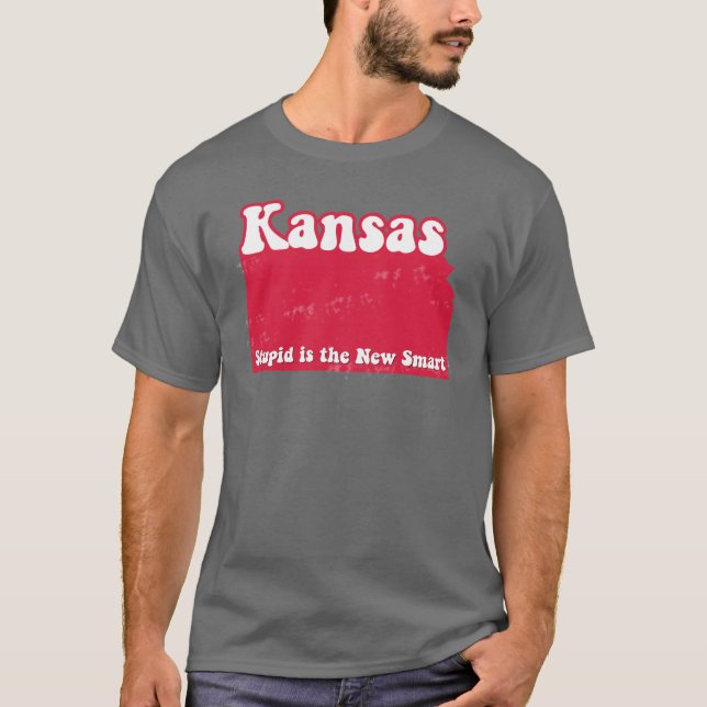 Camiseta T rejeitado engraçado do estado de Kansas do (Frente)