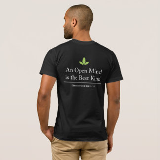 Camiseta T relaxado da parte traseira da mente aberta do