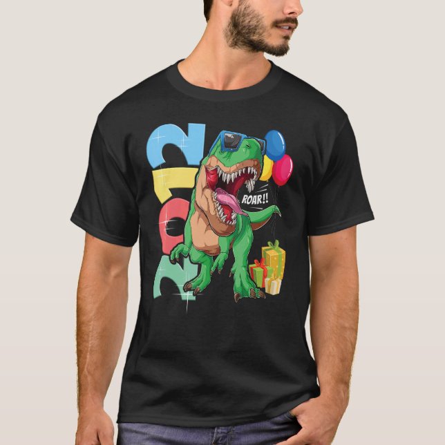 Camiseta T Rex 10ª Menina de Aniversário 10 Anos 2012 Dinos (Frente)