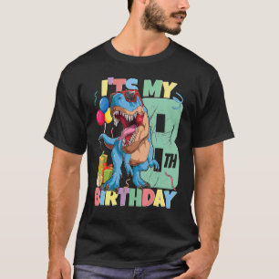 Camiseta T Rex 8ª Garota de Aniversário 8 Anos 2014 Dinossa