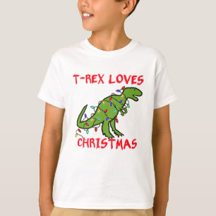 Camiseta T-Rex ama o Natal